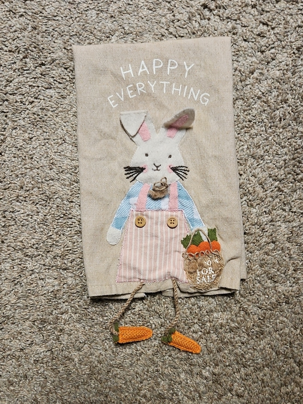 Mud Pie Linen Bunny Tea Towel
